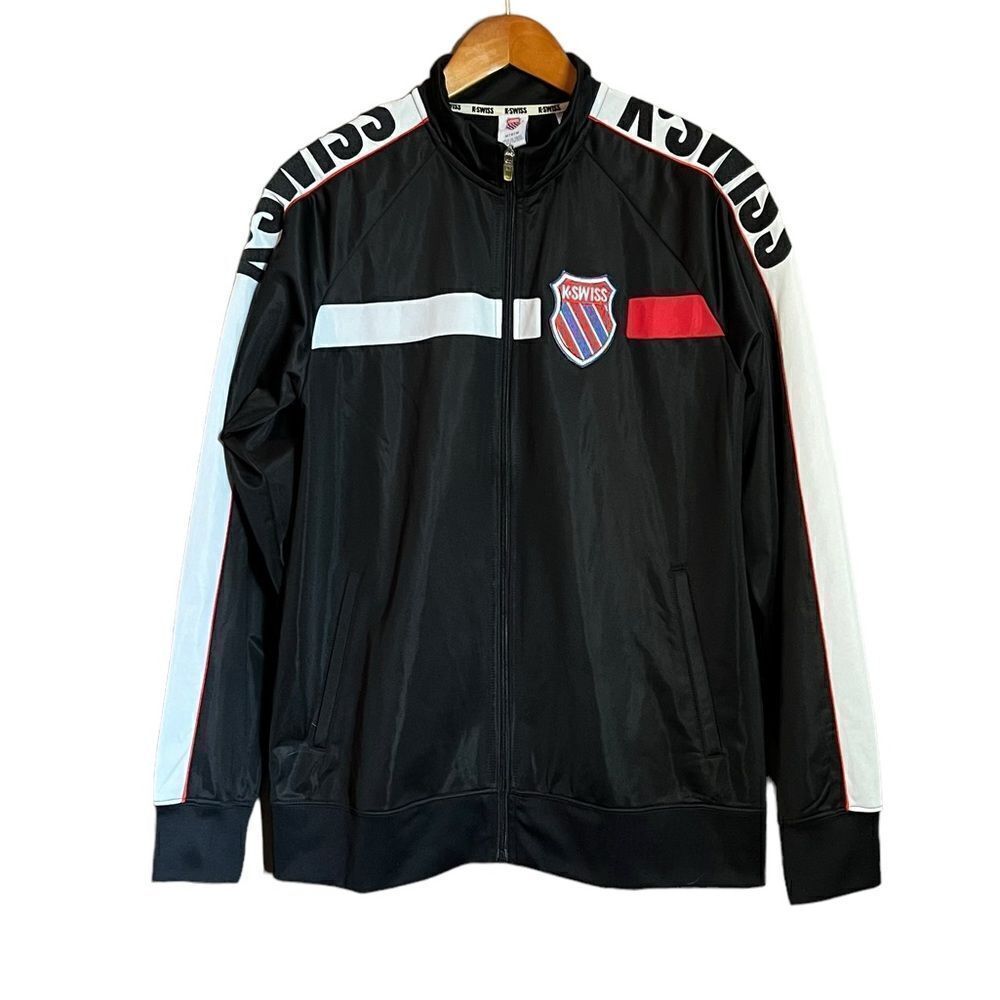 K Swiss black full zip sweater. Size medium‎